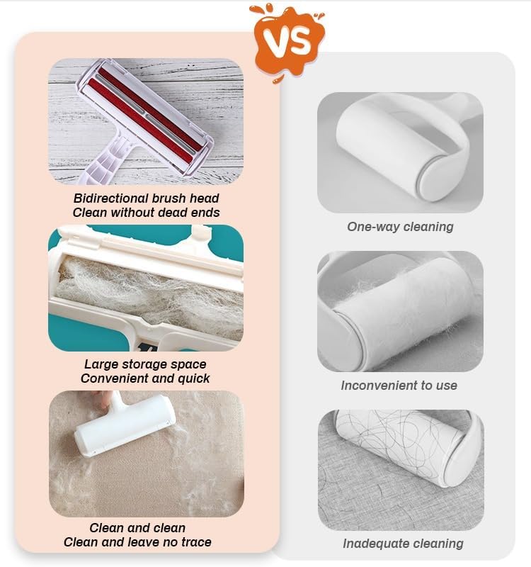 Pet Hair Removal Tool for Furniture, Couch, Bedding, Clothing and Carpets Dog and Cat Hair Removal Roller, Reusable Roller, Fur Removal Tool for Pets, Cleaning Scraper Hair Removal Tool