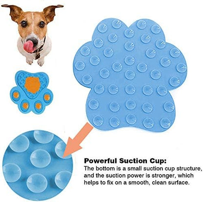 Dog Licking Mat for Anxiety Peanut Butter Slow Feeder Bowls Licking Pad with Strong Suction to Wall for Pet Bathing,Grooming,and Dog Training (Red)