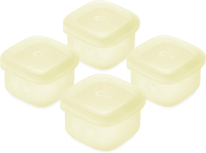 Olababy Clear Sense Silicone Storage Containers 4pk for Baby Food, Snacks, Formula, Puree, Sauce & More | Micro Plastic & BPA-Free | Daycare Essentials for Toddlers and Kids (Lilac, 2 oz / 60 ml)