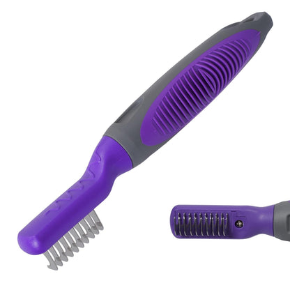 Hertzko Dematting Comb for Dogs Grooming Tool for Long and Short Haired Pets - Matted Cat Fur Remover for Small Dogs, Cats, and Rabbits - Tangle and Knot Remover Brush