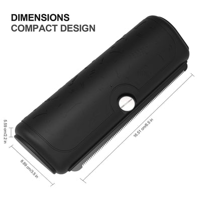 Dog & Cat Deshedding Brush, Undercoat Grooming Tool for Short to Medium and Double Coats, Detachable Metal Shedding Blade, Ergonomic Non-Slip Handle, Black