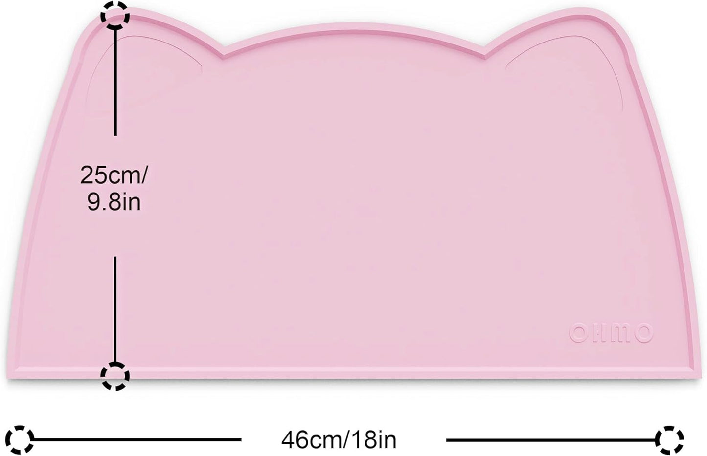 OHMO - Cat Food Mat, Silicone Pet Feeding Mat for Floor Non-Skid Waterproof Dog Water Bowl Tray, Easy to Clean Pet Placemat (Erythrinus, 18 * 9.8'')