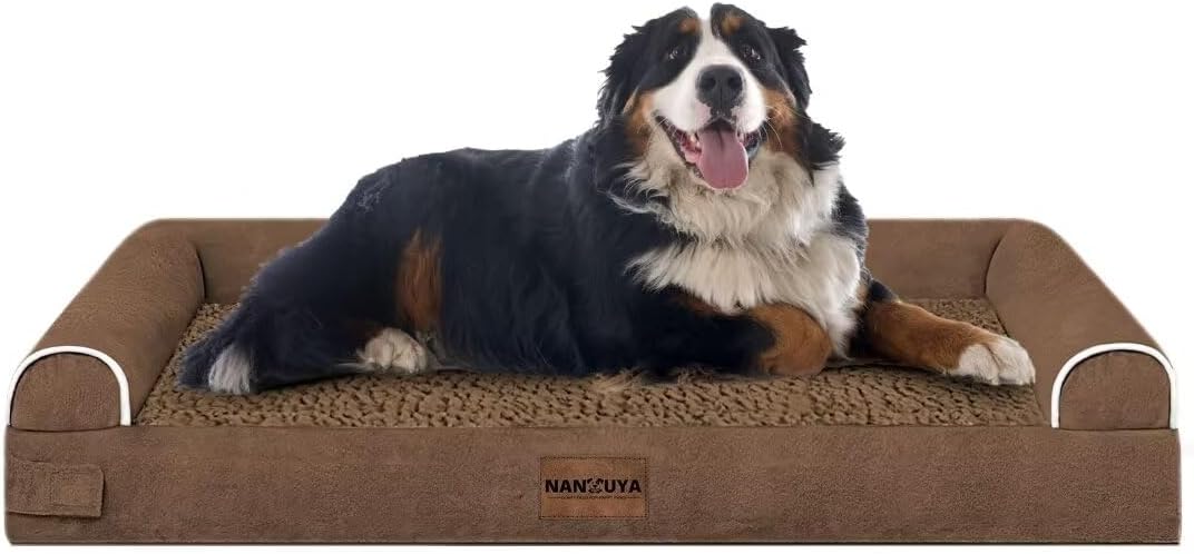 Large Dog Bed Orthopedic Washable: Beds Bolster XL Bed Large Big Dogs Memory Foam Couch Sofa Waterproof with Removable Cover