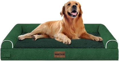 Large Dog Bed Orthopedic Washable: Beds Bolster XL Bed Large Big Dogs Memory Foam Couch Sofa Waterproof with Removable Cover