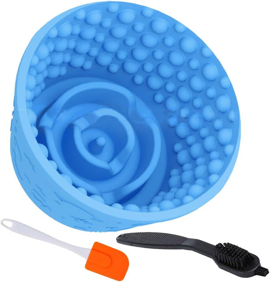 Dog Lick Bowl,Anxiety Relief Non-Slip Silicone Treat Bowl,Durable Anti-Choking Long-Lasting Enrichment Slow Feeder Licking Mat for Small Medium Large Breed,Freezable BPA Free Silicone Dishwasher Safe