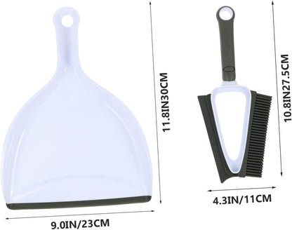 FRCOLOR 2-in-1 PET Hair Removal Brush and Dustpan Broom Set Multi-Functional PET Cleaning Tools for Home Dog Hair Remover Ergonomic Handle