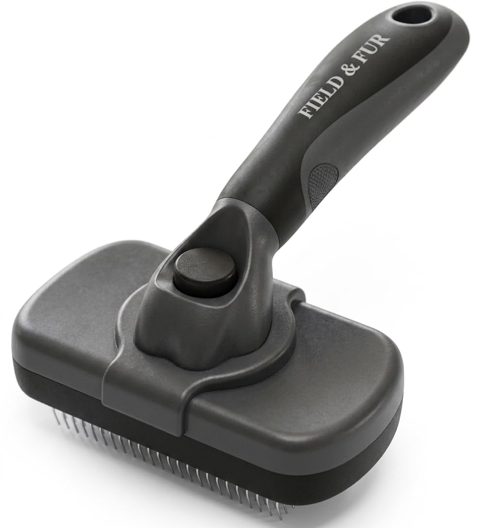 FIELD & FUR Slicker Brush: Essential Dog & Cat Grooming Tool for Shedding, Detangling, and Daily Care - Perfect for Doodles, Poodles, and Puppies with Comfortable Grip and Fine Stainless Steel Pins