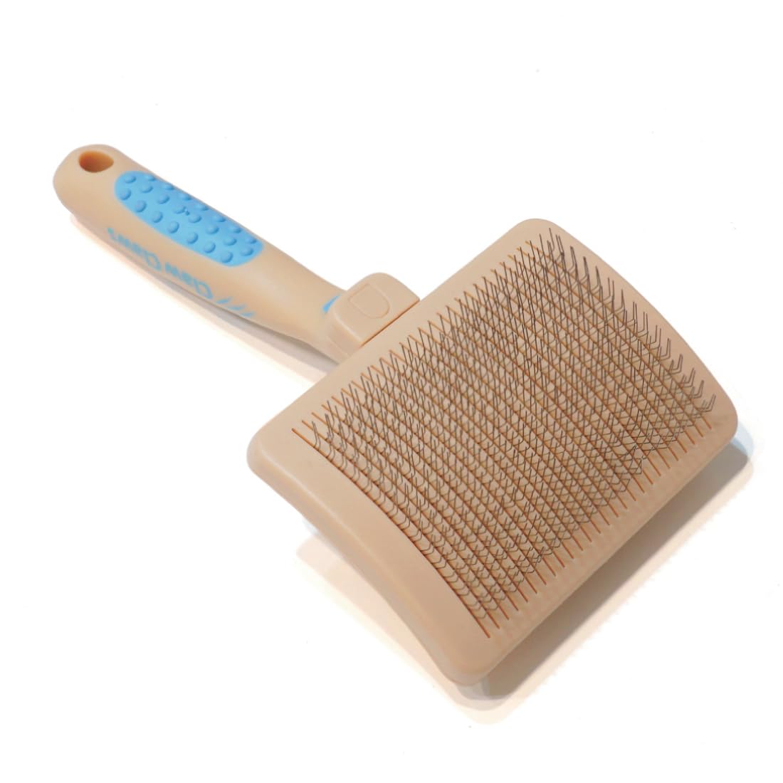 Pet Slicker Brush for Medium Dogs, Wooden Handle with Stainless Steel Soft Pins, Gently Remove Tangled, Loose Undercoat and Mats Hair, Pet Grooming Brush Tool (6.6")