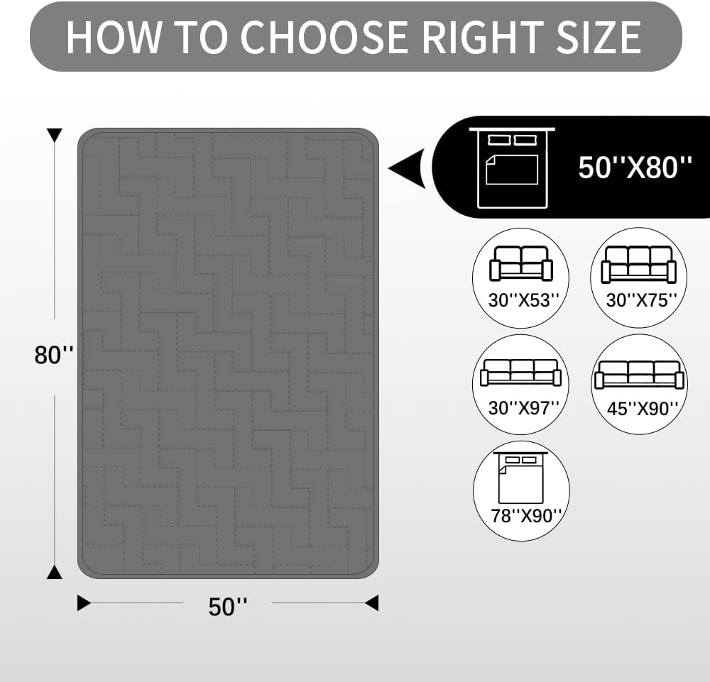 fuguitex Waterproof Dog Bed Cover Couch Cover, Anti-Slip Cat Mat Pet Pad Blanket for Sofa Chair Recliner Furniture Protrctor
