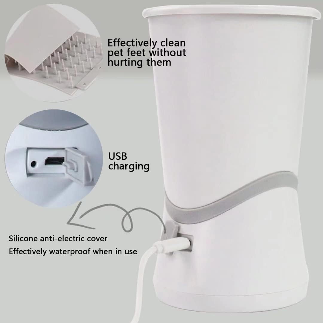 Automatic Silicone Bristles Pet Paw Cleaner Cup - USB Charging, Portable for Muddy Claws, Designed for Small to Medium Dogs