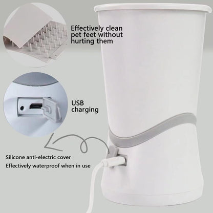 Automatic Silicone Bristles Pet Paw Cleaner Cup - USB Charging, Portable for Muddy Claws, Designed for Small to Medium Dogs