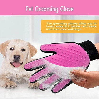 Limpet Grooming Glove- Hair remover gloves- Gentle shedding brushes for dogs, cats & horses (1 pair) (Blue)