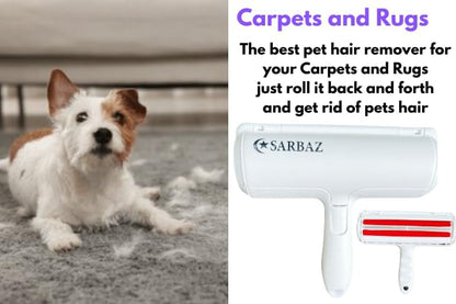Sarbaz Pet Hair Remover, Cat and Dog Hair Remove for Furniture, Carpet, Couch,Clothing and Beding, Multi Surface Fur Remover Tool, Portable