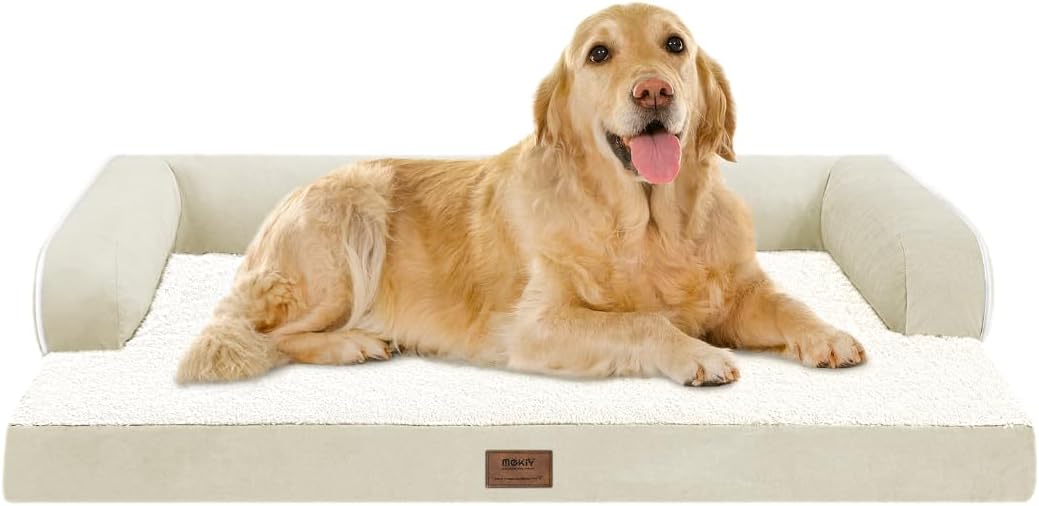 Large Dog Bed Orthopedic Washable - Beds Bolster - Medium XL XLarge Big Dogs - Memory Foam Couch Sofa - Waterproof with Removable Cover