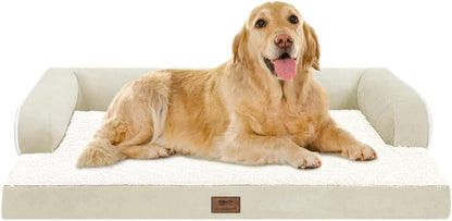 Large Dog Bed Orthopedic Washable - Beds Bolster - Medium XL XLarge Big Dogs - Memory Foam Couch Sofa - Waterproof with Removable Cover