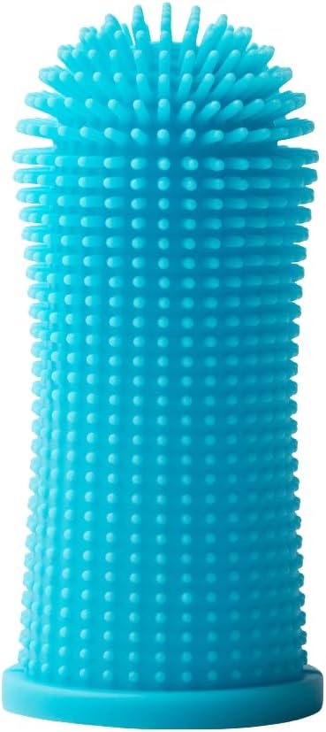 Dog Finger Toothbrush – Soft Silicone Finger Brush for Dogs & Puppies – Gentle Dental Care for Pets – Easy-to-Use Dog Toothbrush for Small, Medium & Large Breeds (Blue/White)