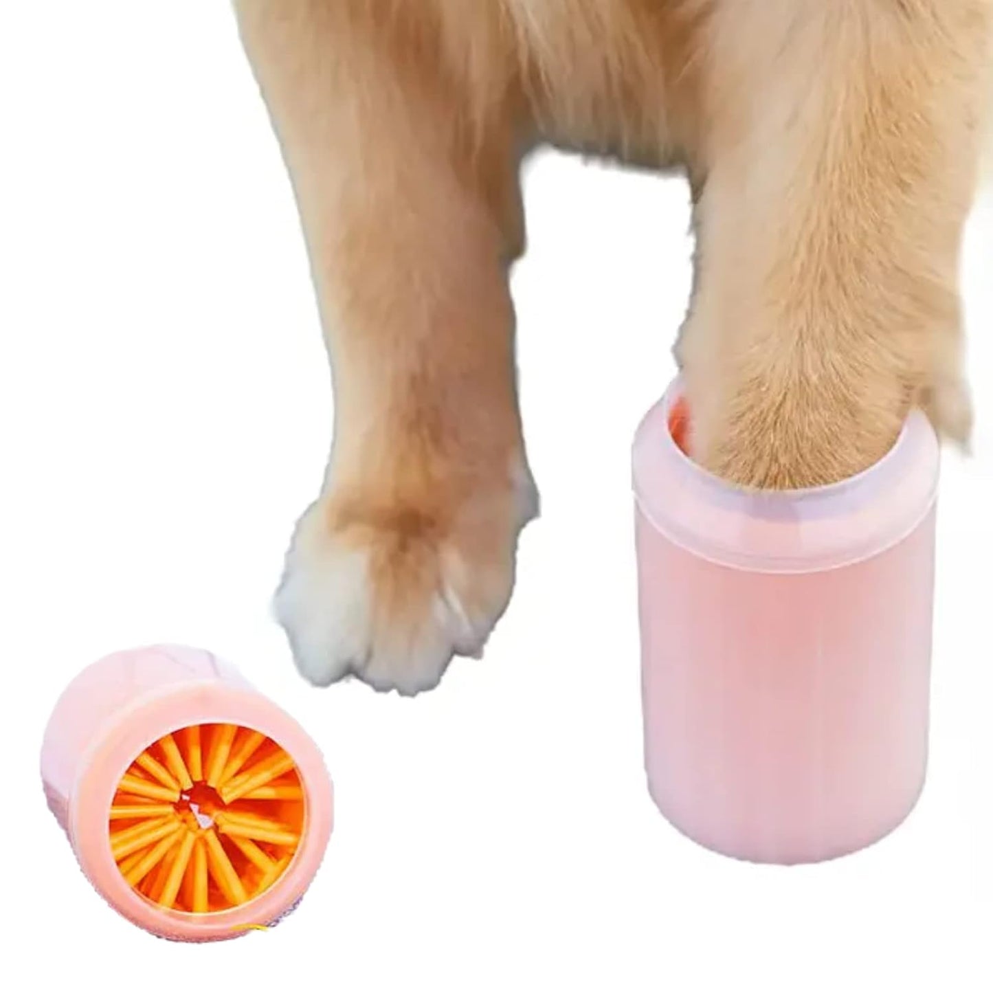 Dog Paw Cleaner for Large/Petite Paw Washer Easy to Use & Clean Portable Dog Paw Cleaner Cup Foot Washer with Silicone Washers (L, Blue)