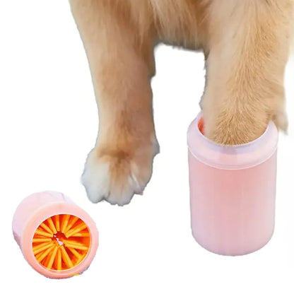Dog Paw Cleaner for Large/Petite Paw Washer Easy to Use & Clean Portable Dog Paw Cleaner Cup Foot Washer with Silicone Washers (L, Blue)