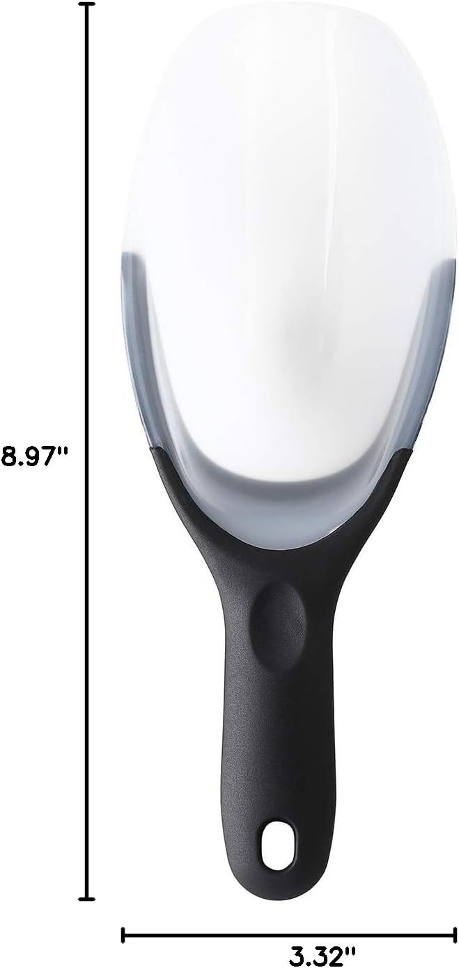 Spring Chef Dog Food Scoop, Contoured Translucent Flexi-Plastic Pet Food Scooper with Soft Grip Handle, Kitchen Magnetic Ice Scoop for Freezer, Ice Machine, Popcorn, Flour, Coffee Bean - Mint