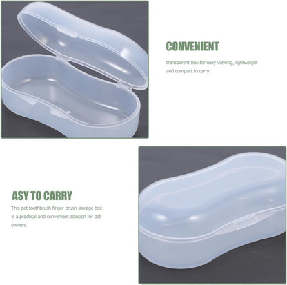 Hemobllo 20-Pack Dog Finger Toothbrush Storage Box Portable Transparent Travel Case for Puppy and Pet Oral Care Compact Dustproof Organizer 2.75X1.33X1.10In