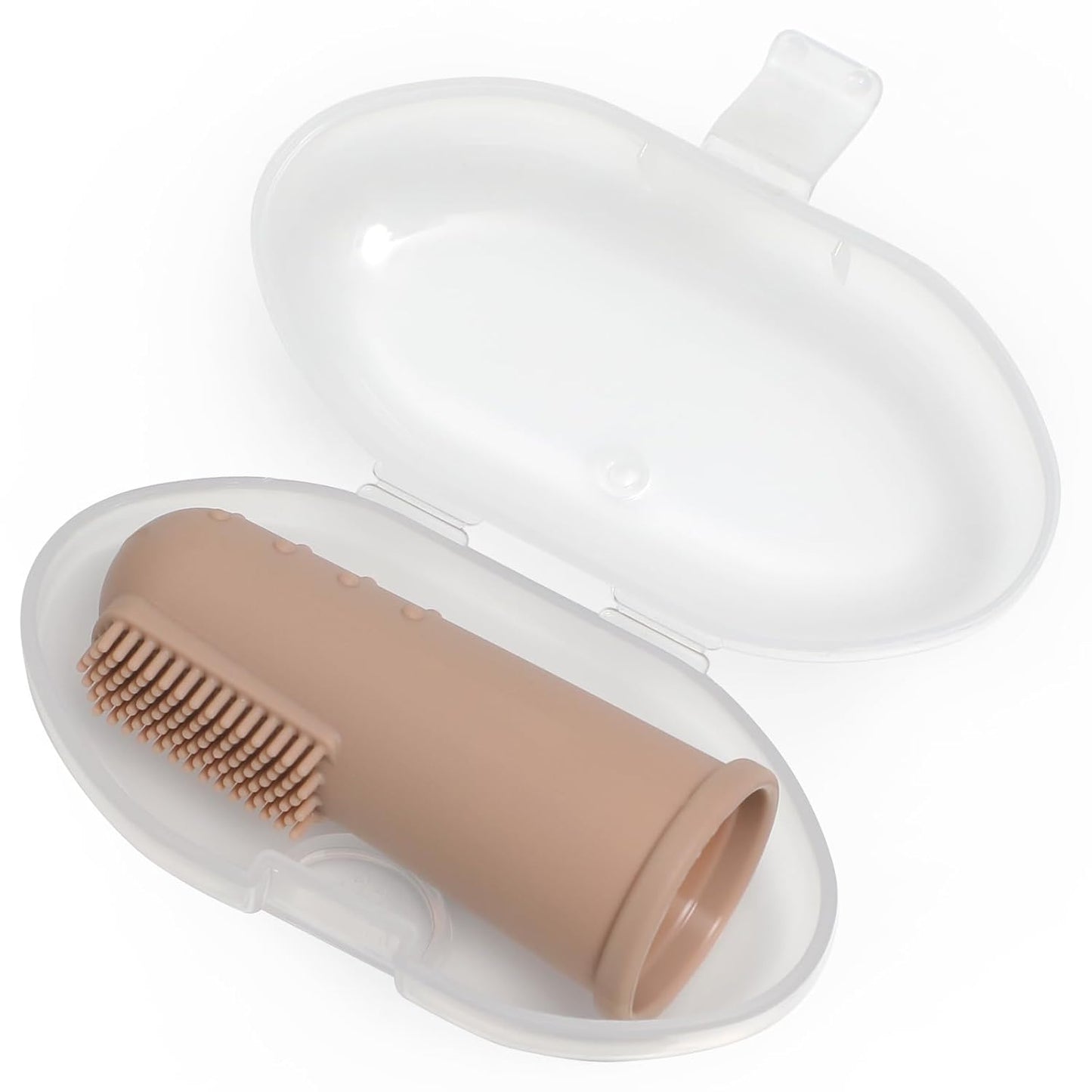 Baby Finger Toothbrush with Case, Food Grade Silicone, BPA Free, 2-Pack (Sage+Ether)