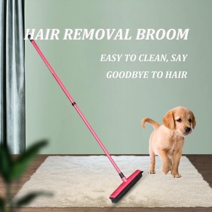 Pet Hair Broom,Multifunctional Rubber Cat and Dog Hairs,Silicone Hair Rake for Dog & Cat Hair, for Tiles, Wooden Floors, Carpets (B)
