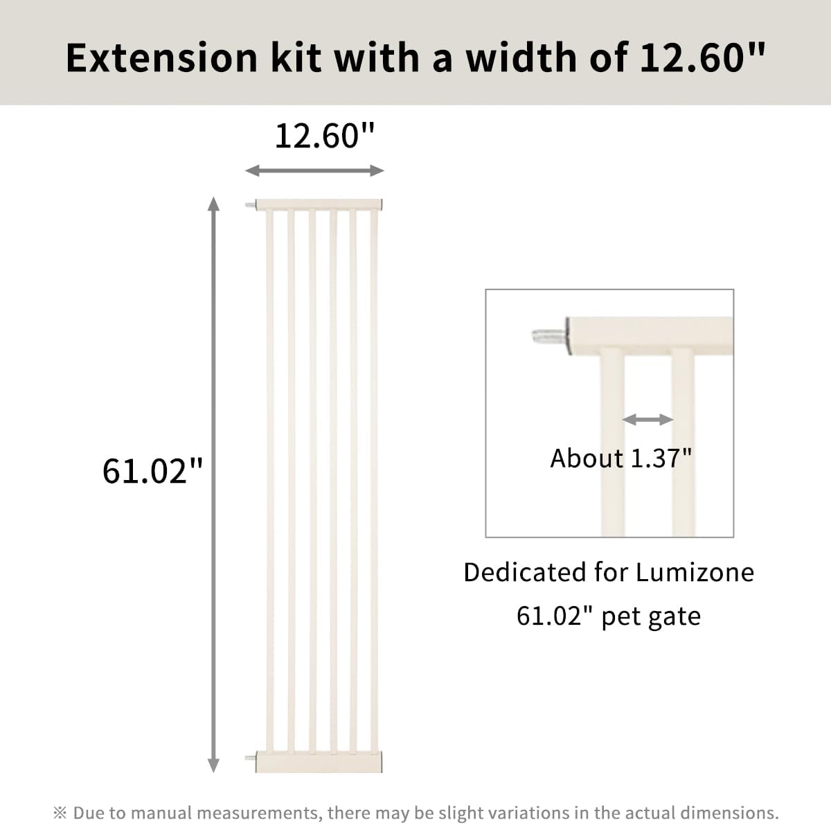 Lumizone Extra Tall Cat Gate 61.02" High Pressure Mounted Extra Wide 30.12"-34.05" (17Sizes) 1.37" Gap No Drilling Auto-Close Tall Pet Gate for Dogs (Black, 30.12"-34.05" W)