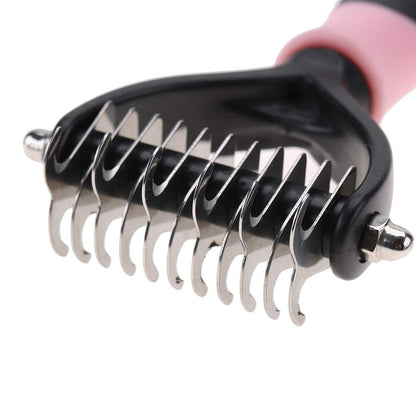 Deshedding Dog Brush, Cat Brush Dog Brush for Shedding Dog Rake Double Sided Undercoat Rake Comb for Detangling, Deshedding Pet Grooming Brush for Small, Medium Dogs and Cats