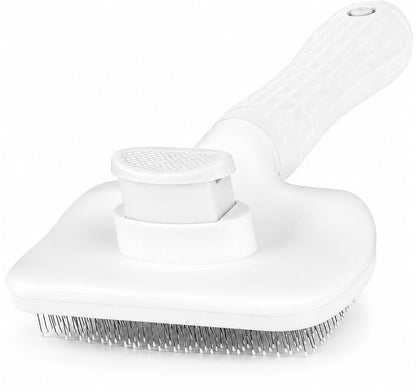 Self-Cleaning Slicker Brush, Dog Cat Bunny Pet Grooming Shedding Brush, Easy to Remove Loose Undercoat, Pet Massaging Tool Suitable for Pets with Long or Short Hair (Black)