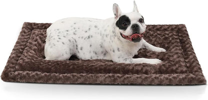 Washable Dog Bed Mat Ultra Soft Dog Crate Pad Comfy Fluffy Pet Kennel Beds Sleeping Mattress for Large Jumbo Medium Small Dogs, 36 x 23 Inch, Gray