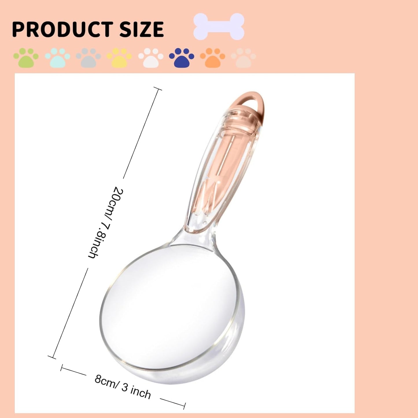Pet Cat Dog Food Scoop, Dog Cup Capacity Cat Food Scooper With Sealing Clip, Puppy and Cat Coffee Bean, Flour Scoop Grey