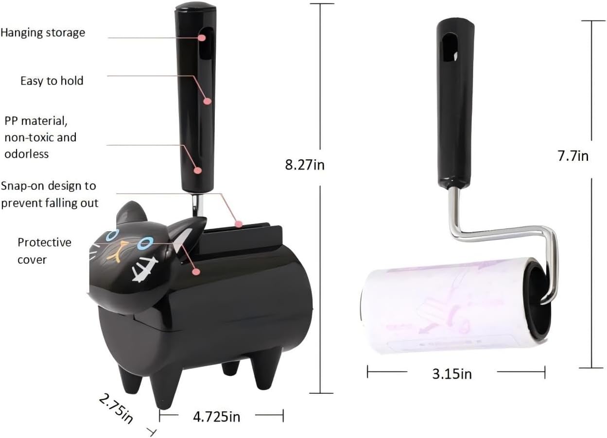 Lint Roller Extra Sticky PET Lint Roller - Cat Hair Remover & Dog Fur Remover，Lint Roller for Pet Hair - Sticky Rolls (1 Roller+1 Refills)