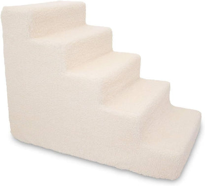 Best Pet Supplies Dog Stairs & Steps - Foam Steps for Small Dogs & Cats, Non-Slip Indoor Balanced Pet Step Support, Dog Ramp, No Assembly, Ash Gray Linen, 2-Step (12-inch Height)