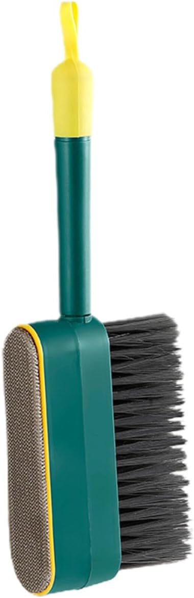 MAGICLULU Multi-use 3-in-1 Pet Hair Removal Broom with Long Handle and Soft Bristles, Electrostatic Dusting Brush for Household Cleaning and Bed Dusting, 1pcs Green and Gray Handheld