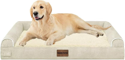 Large Dog Bed Orthopedic Washable: Beds Bolster XL Bed Large Big Dogs Memory Foam Couch Sofa Waterproof with Removable Cover