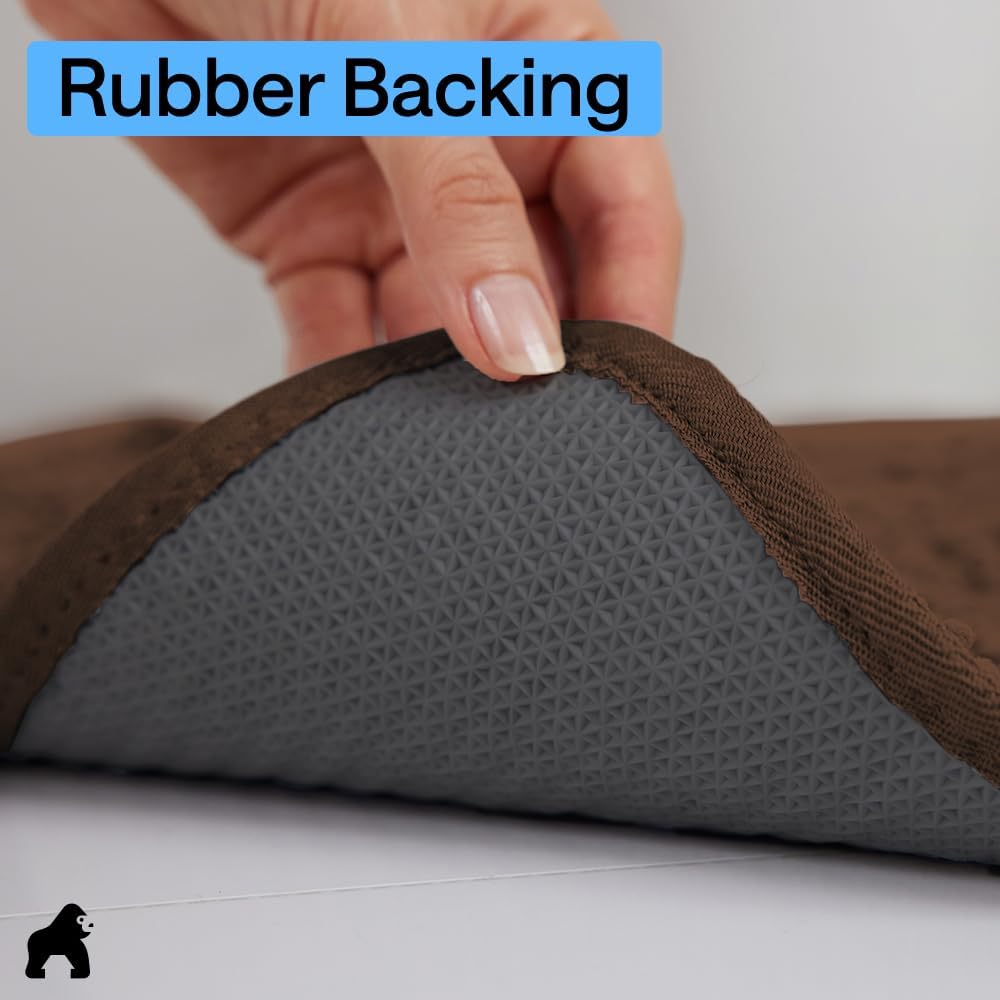 GORILLA GRIP SoakSTOPPER Dog Door Mat, 30x20 Machine Washable Rug Absorbent Doormat Captures Moisture Mud Dirt, Quick Dry Soft Chenille Entryway Rugs Indoor Entrance Mats for Dog Paws, Paw Grey