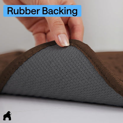 GORILLA GRIP SoakSTOPPER Dog Door Mat, 30x20 Machine Washable Rug Absorbent Doormat Captures Moisture Mud Dirt, Quick Dry Soft Chenille Entryway Rugs Indoor Entrance Mats for Dog Paws, Paw Grey