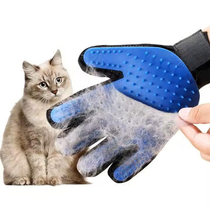 Limpet Grooming Glove- Hair remover gloves- Gentle shedding brushes for dogs, cats & horses (1 pair) (Blue)