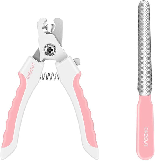 4.7" Small Dog & Cat Nail Clipper Stainless Steel Cat Claw Trimmers for Rabbits, Guinea Pigs, Birds, Puppies, Kittens and Small Animals Pet Nail Clipper for Professional and Home Use (Pink)