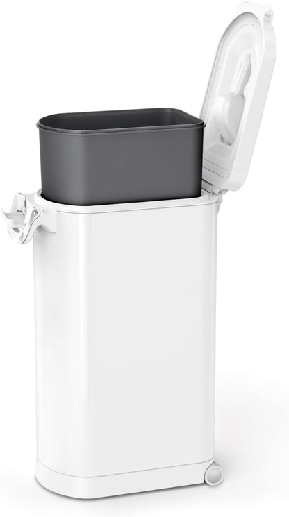 simplehuman Large Pet Food Storage Container, Holds 30-35 lb / 14-16 kg of Dry Dog Food, Cat Food, or Bird Seed, Airtight Lock-Tight Lid with Magnetic Scoop, BPA-Free, Brushed Stainless Steel