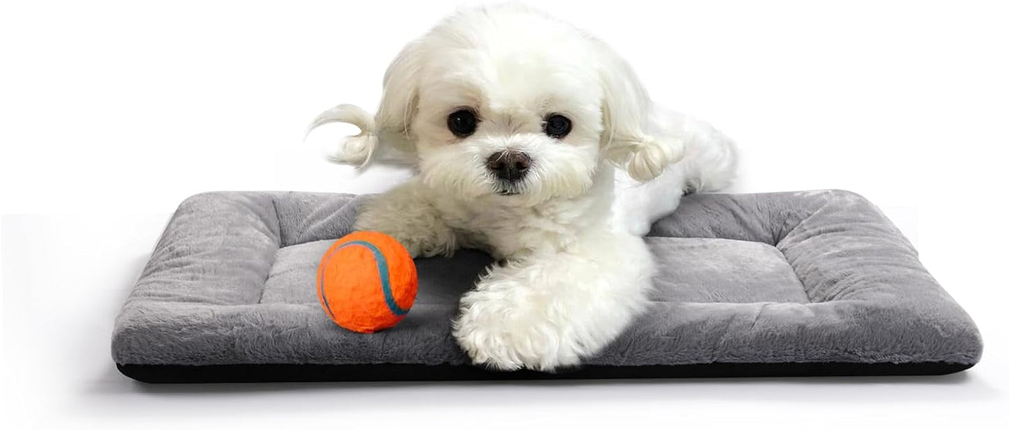Dog Beds Crate Pad for Medium/Large Dogs Fit Metal,Ultra Soft, Washable & Anti-Slip Kennel Pad for Dogs Cozy Sleeping Mat,Gray 36inch