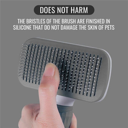 Self-Cleaning Slicker Brush, Dog Cat Bunny Pet Grooming Shedding Brush, Easy to Remove Loose Undercoat, Pet Massaging Tool Suitable for Pets with Long or Short Hair (Black)
