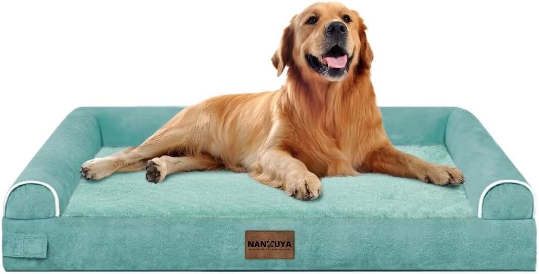 Large Dog Bed Orthopedic Washable: Beds Bolster XL Bed Large Big Dogs Memory Foam Couch Sofa Waterproof with Removable Cover