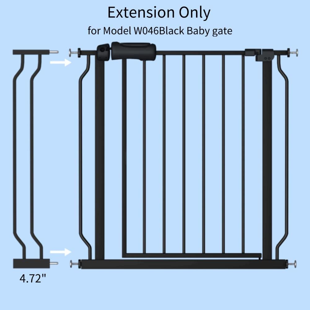 Fairy Baby Extra Wide Baby Gate Black 57.5-62 Inch Wide, Walk Through Pressure Mounted No Drill for Doorways, Long and Large Tension Dog Gates for Pet and Kids