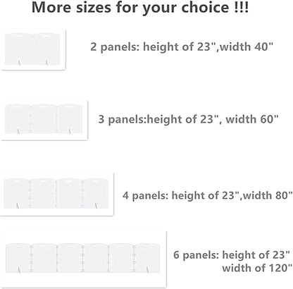 Clear Freestanding Dog Gate for Indoor Use,Pet Gates for Doorways no Drilling,Acrylic Foldable Dog Gate for Stairs with Support Feet (2 Panel - 40''W x 23''H)