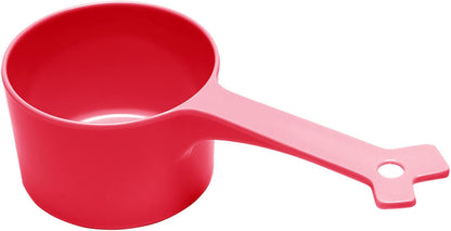 Messy Mutts Melamine Dog Food Scoop (1 Cup Capacity) | Measuring Cup for Animal Food | Features 1/2 Cup Indicator Line | Small or Large Dog Food Scooper | Dishwasher Safe | Blue