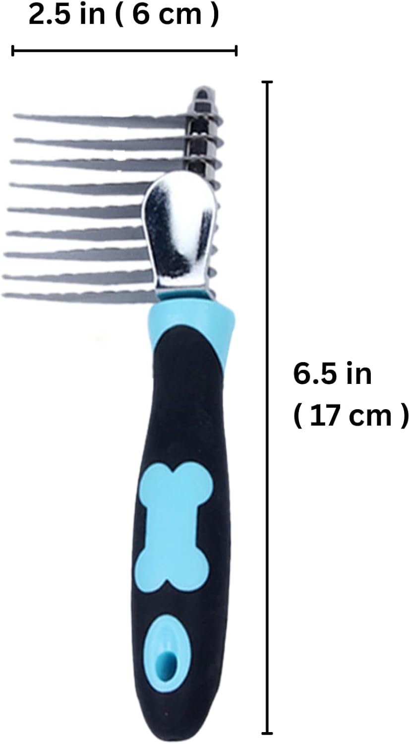 SunGrow Poodle Dog & Bunny Comb Dematting and Detangler Long Hair, Thick Undercoat Brush, for Rabbit, Persian, Maine coon Cat