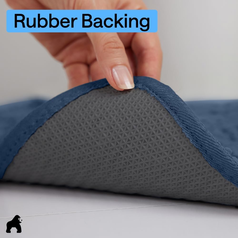 GORILLA GRIP SoakSTOPPER Dog Door Mat, 30x20 Machine Washable Rug Absorbent Doormat Captures Moisture Mud Dirt, Quick Dry Soft Chenille Entryway Rugs Indoor Entrance Mats for Dog Paws, Paw Grey