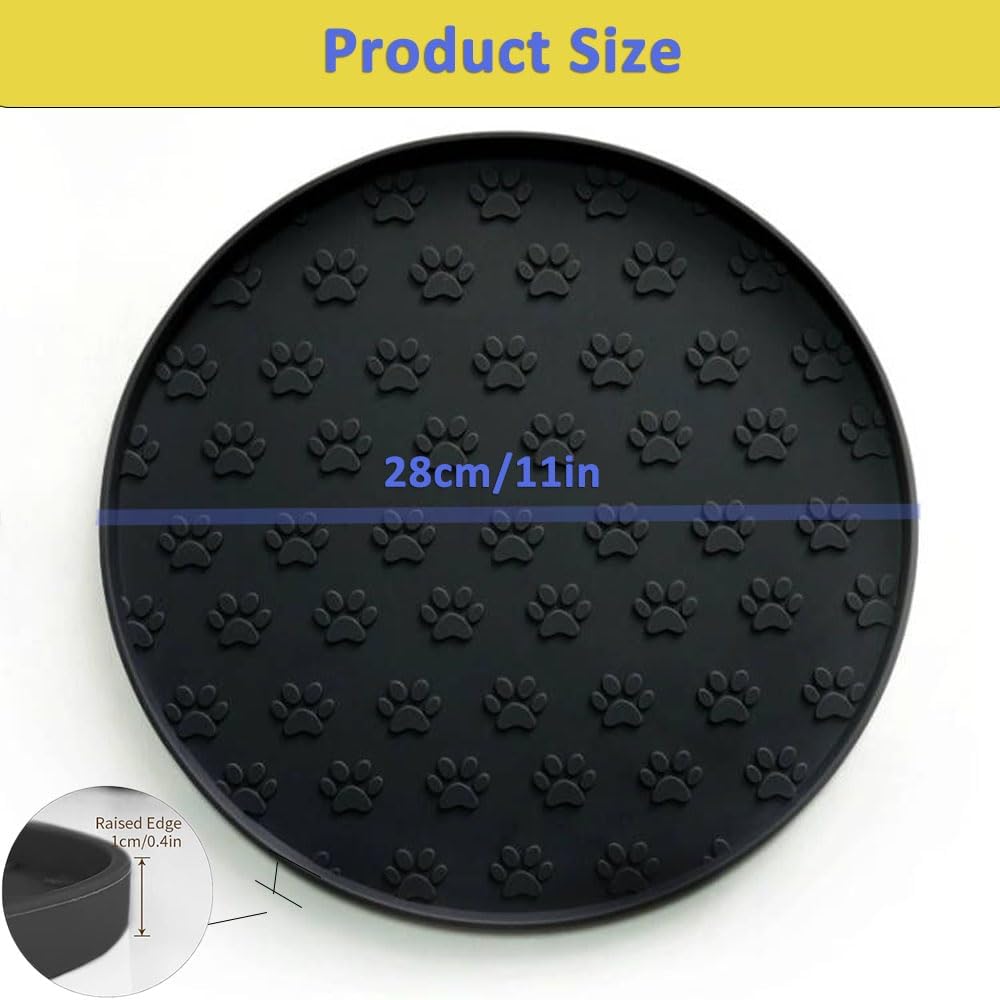 Pet Feeding Mat, Waterproof, Raised Edges to Prevent Spills, Easy Clean in Dishwasher, Dogs and Cats Placemat Tray to Stop Food and Water Bowl Messes on Floor(1Pack Beige)