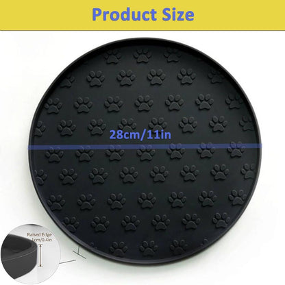 Pet Feeding Mat, Waterproof, Raised Edges to Prevent Spills, Easy Clean in Dishwasher, Dogs and Cats Placemat Tray to Stop Food and Water Bowl Messes on Floor(1Pack Beige)
